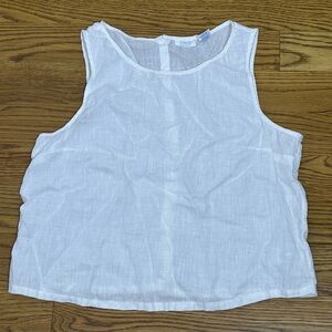 Sigrid Olsen 100%‎ Linen White Sleeveless Top